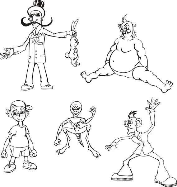 Personagens Diversos dos Desenhos Animados — Vetor de Stock