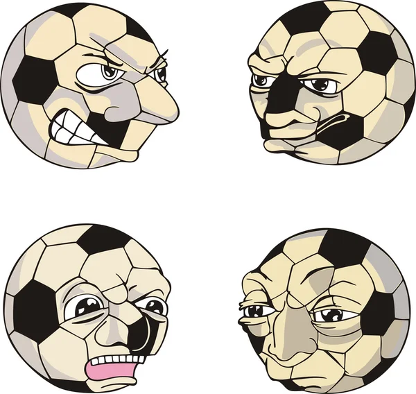 Lustige Fußballbälle — Stockvektor