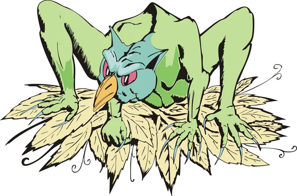 Monstre griffon vert — Image vectorielle