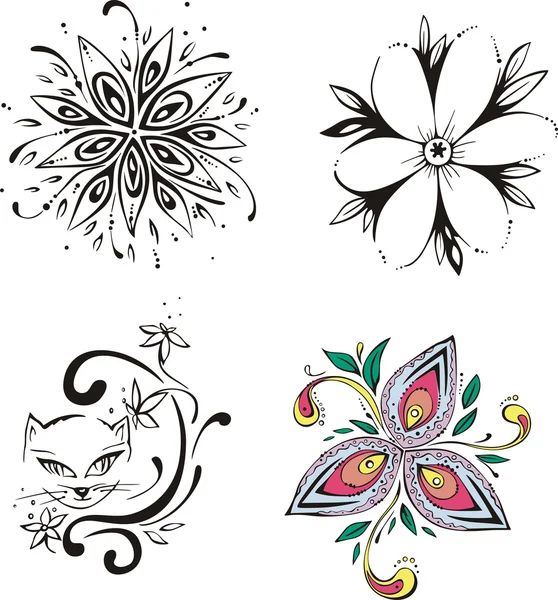 Flores estilizadas — Archivo Imágenes Vectoriales