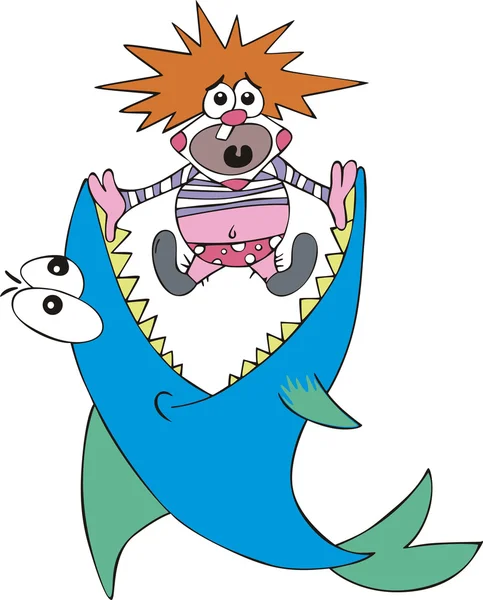 大鱼和小小丑 — 图库矢量图片