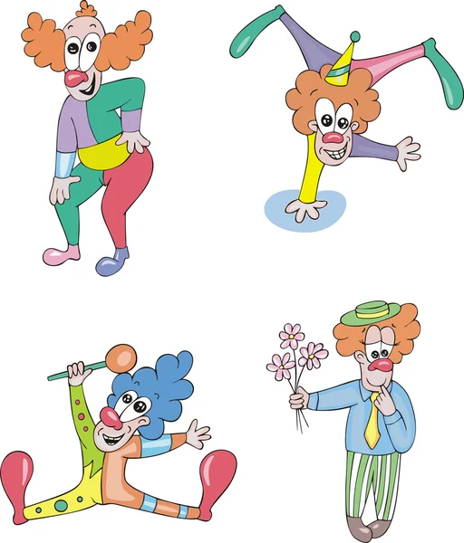 Funny Clowns — Stock Vector