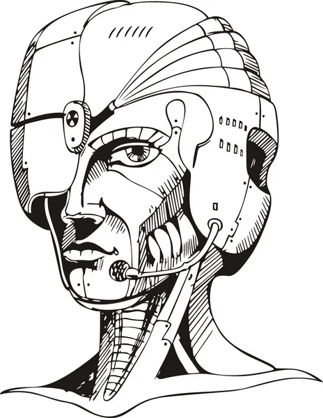 Głowa kobiety cyborga — Wektor stockowy