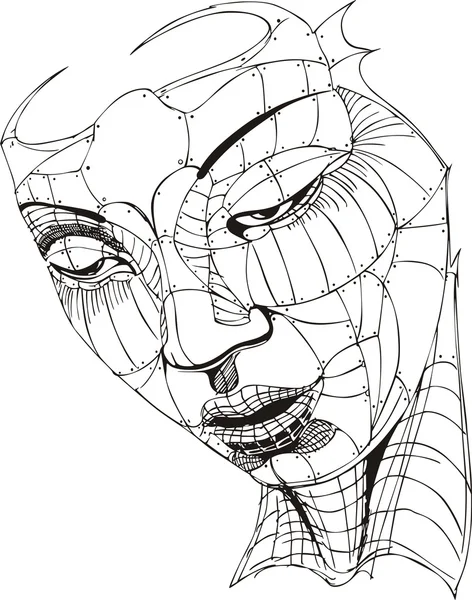 Wireframe Woman Face — Stock Vector