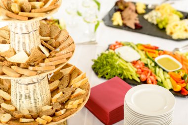 Catering buffet served food on banquet table