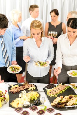 Company meeting catering business eating clipart