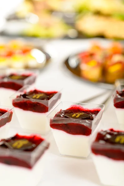 Catering dessert mini creamy appetizers — Stock Photo, Image