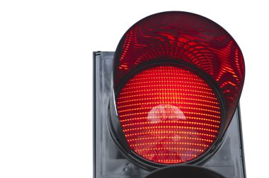 Traffic light signal shows red light clipart