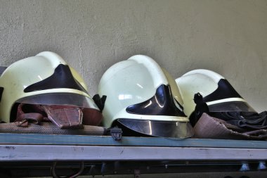 White fire figters helmets has unique helmet clipart