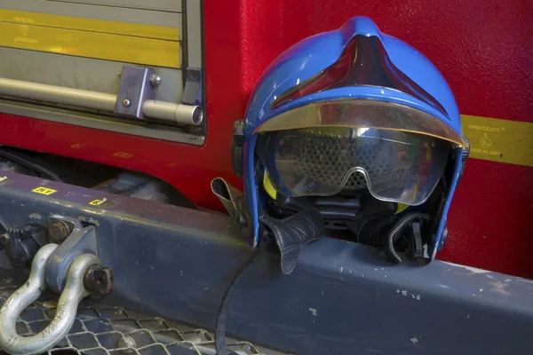 stock image Fire figter helmet has glasses and unique