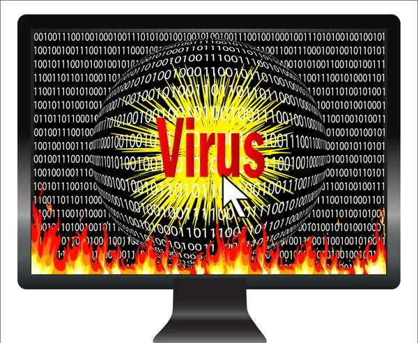 コンピュータ ウイルスの用心しなさい — ストック写真