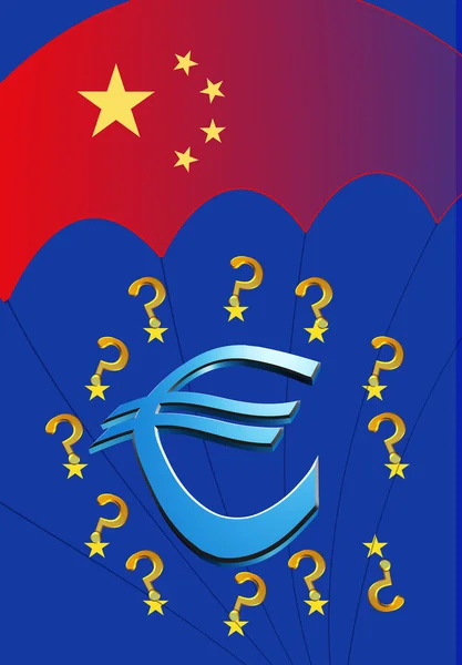 Wird oder kann China Europa und den Euro retten?? — Stockfoto