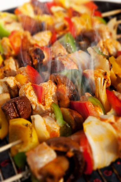 BBQ barbecuing skewers kebab — Stock Photo, Image