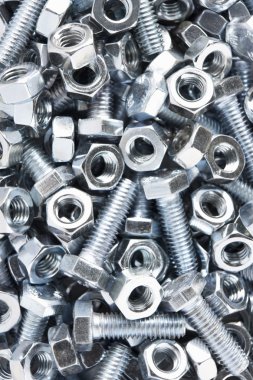 Close up of nuts and bolts clipart
