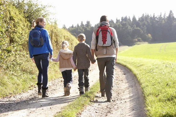 Jonge gezin wandelen in het park — Stockfoto