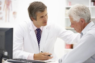 Doctor with senior patient clipart