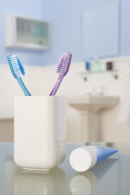 Toothbrushes and toothpaste clipart