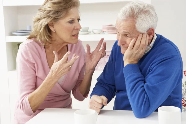 Senior Couple Having Argument At Home — Stock Photo, Image