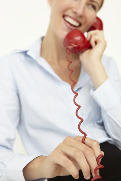 Žena mluví po telefonu — Stock fotografie