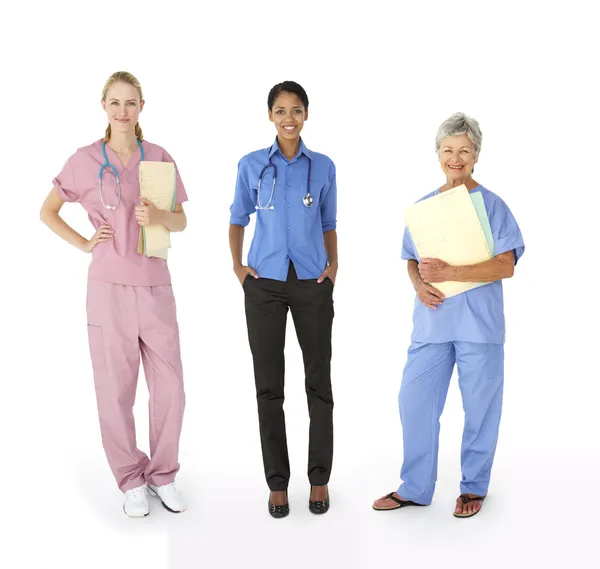 Grupo misto de profissionais médicos do sexo feminino — Fotografia de Stock