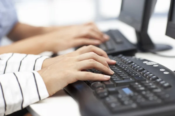 Close up businesswomen typing — Stock Photo, Image