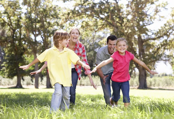 Parents playing with children in country — Stock Photo, Image