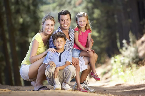 Famiglia in campagna a piedi — Foto Stock