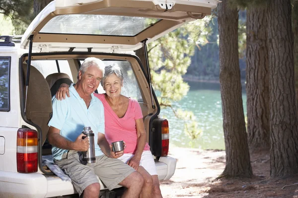 stock image Senior couple on country picnic
