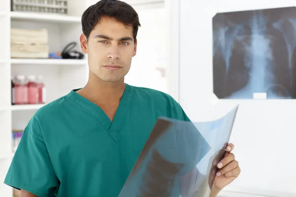 Jeune médecin masculin avec radiographie — Photo