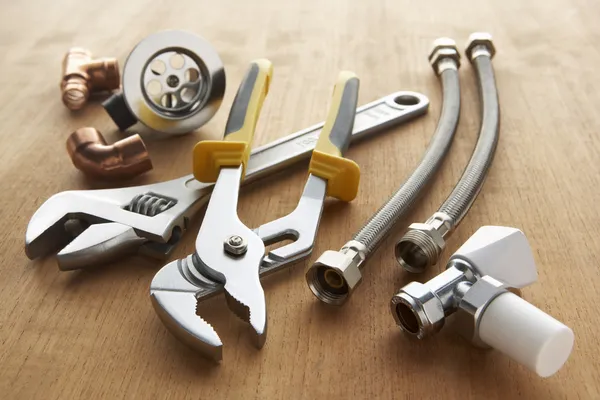 Plumbing tools and materials — Stock Photo, Image