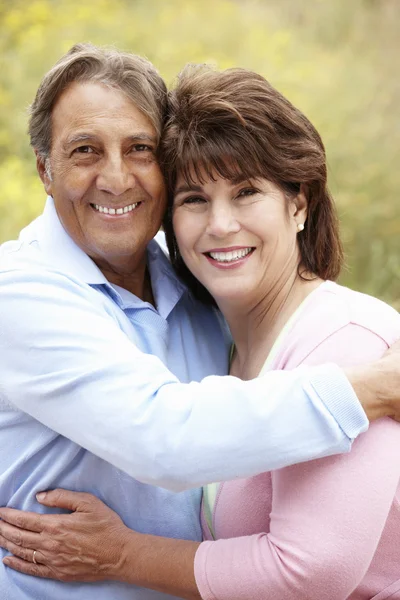 Senior Hispanic couple outdoors Royalty Free Stock Images