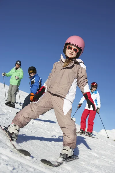 Family On Ski Holiday In Mountains — Stock Photo, Image