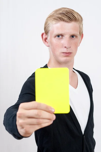 Жовта картка — стокове фото