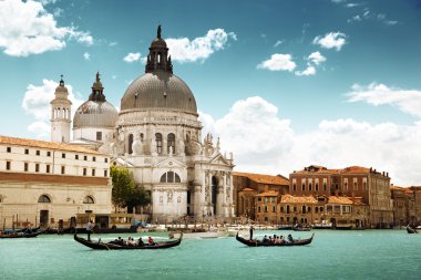 Büyük Kanal ve Bazilika Santa Maria della Salute, Venedik, İtalya