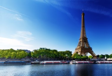 Seine in Paris with Eiffel tower clipart