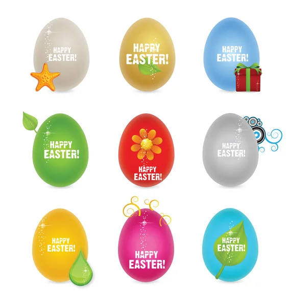 Huevos de Pascua de naturaleza limpia y creativa de colores — Archivo Imágenes Vectoriales