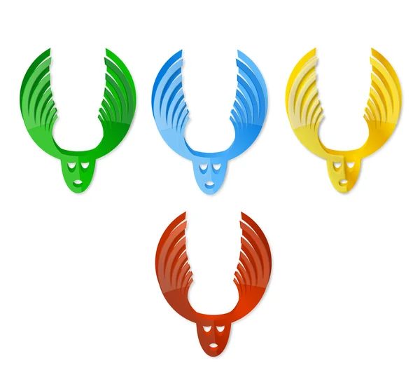 设置彩色的麋鹿标志和标志 — 图库矢量图片