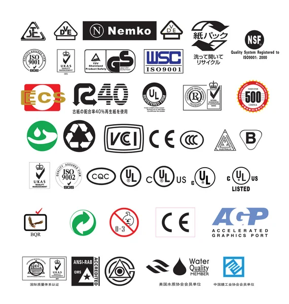Résumé de la nature officielle ensemble de symboles écologiques — Image vectorielle
