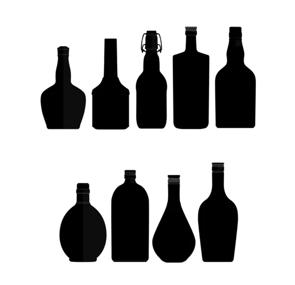 Absztrakt palackok szimbólumok fekete színbeállítások megadása — Stock Vector