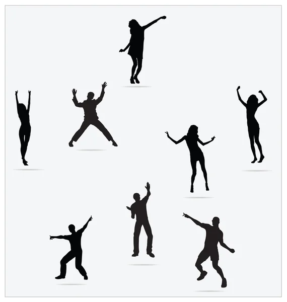 跳跃的健康年轻活跃舞蹈 — 图库矢量图片