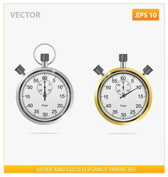 Zilver en goud vector elegantie timers — Stockvector