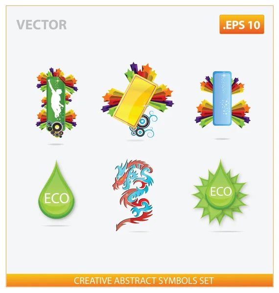 Abstrakt design och kreativa eco tecken — Stock vektor