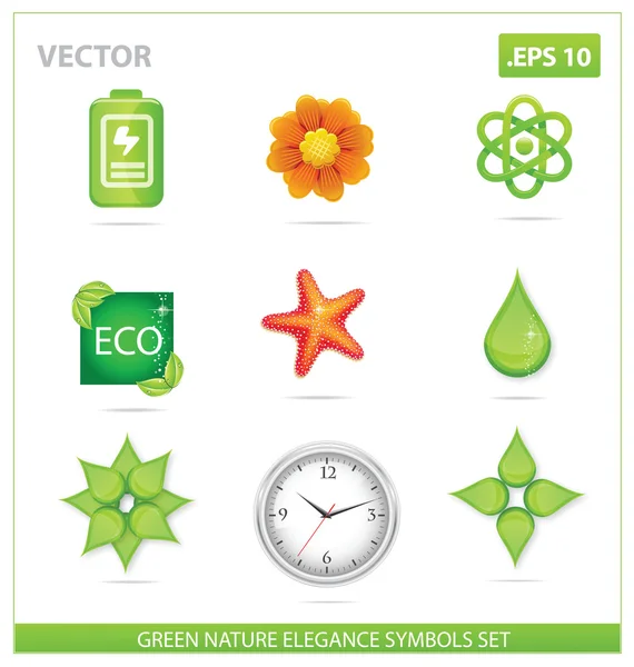 Yeşil vektör doğa Eko işareti ayarla — Stok Vektör