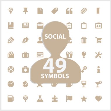 Web and social vector symbols set clipart