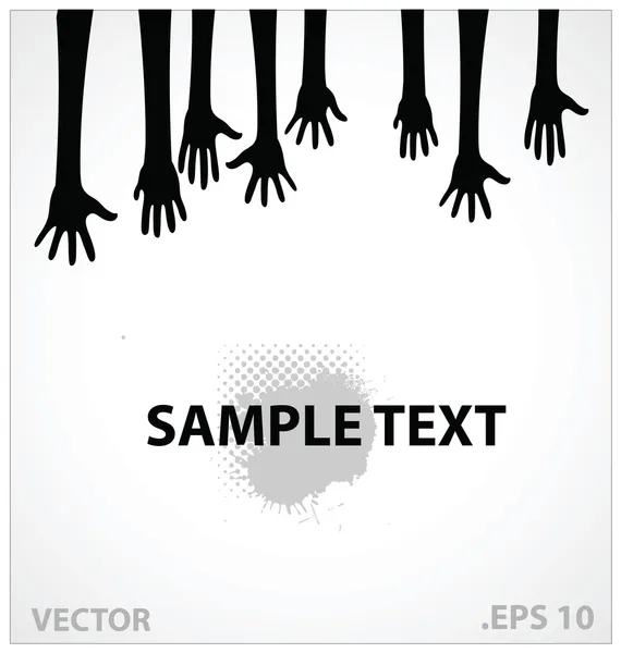 Manos vector ilustración signo negro color — Archivo Imágenes Vectoriales