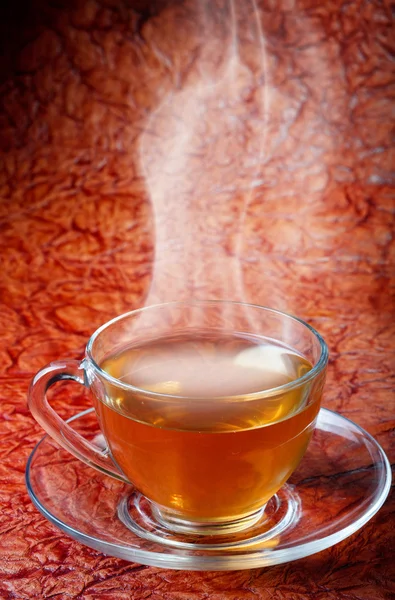 Cup of tea in background texture — Stock Photo, Image