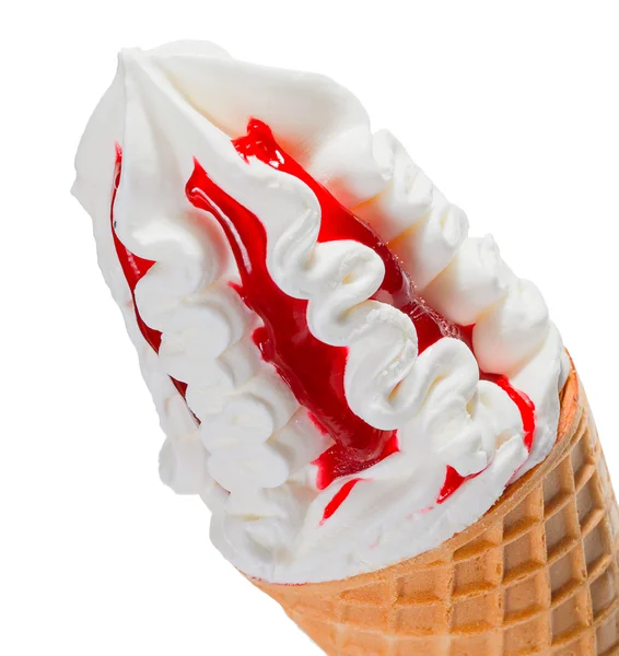 Ice cream and jam isolated background — Stock Photo, Image