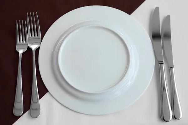 stock image Elegant table setting with fork, knife