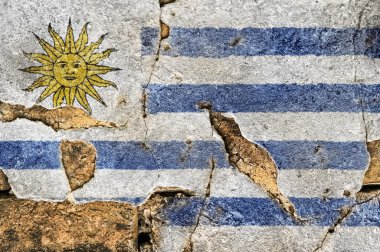 Grunge uruguay bayrağı.