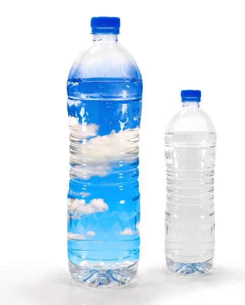 Plastic water bottles on white background. — Stock Photo, Image